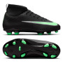 Nike Mercurial Superfly 11 Club Gras / Kunstgras Voetbalschoenen (MG) Kids Zwart Felgroen Zilvergrijs