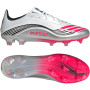 adidas F50 Messi Pro Gazon Naturel Chaussures de Foot (FG) Blanc Argenté Rouge