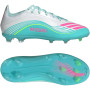 adidas F50 Messi Elite Gras Football Boots (FG) Kids White Turquoise Pink