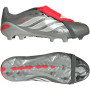 adidas Predator League FT Gazon Naturel Chaussures de Foot (FG) Enfants Gris Foncé Blanc Argenté Rouge