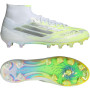 adidas F50 Sparkfusion Elite Gazon Naturel Artificiel Chaussures de Foot (MG) Femmes Blanc Gris Néon Jaune
