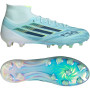 adidas F50 Sparkfusion Elite Gazon Naturel Artificiel Chaussures de Foot (MG) Femmes Bleu Clair Bleu Foncé Néon Jaune