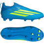 adidas F50 League Laceless Grass/Artificial Grass Football Boots (MG) Kids Blue Neon Yellow