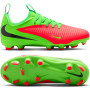Nike Phantom 6 Low Haaland Academy Gras / Kunstgras Voetbalschoenen (MG) Kids Felgroen Rood Zwart