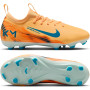 Nike Zoom Mercurial Vapor 16 Mbappé Academy Gazon Naturel Artificiel Chaussures de Foot (MG) Enfants Orange Clair Turquoise