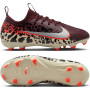 Nike Zoom Mercurial Vapor 16 Academy Gazon Naturel Artificiel Chaussures de Foot (MG) Enfants Bordeaux Argenté Orange