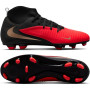 Nike Phantom 6 High Club Gazon Naturel Artificiel Chaussures de Foot (MG) Noir Rouge Vif Doré