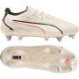 PUMA King 20 Ultimate IJzeren-Nop Voetbalschoenen (SG) Gebroken Wit Zwart Rood