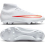 Nike Mercurial Superfly 11 Club Gazon Naturel Artificiel Chaussures de Foot (MG) Blanc Rouge Vif Doré