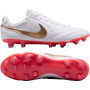 Nike Tiempo Ligera Pro Gazon Naturel Chaussures de Foot (FG) Blanc Doré Rouge Vif