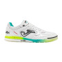 Joma Top Flex Rebound Chaussures de Foot en Salle (IN) Blanc Gris Argenté Turquoise Jaune Vif