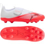 PUMA Ultra 7 Play Velcro Gras / Kunstgras Voetbalschoenen (MG) Kids Wit Felrood Zwart