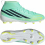 adidas F50 Hyperfast League Mid Gras Voetbalschoenen (FG) Kids Mintgroen Zwart Wit