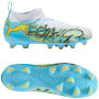 PUMA Future 9 Match Playmaker Gras / Kunstgras Voetbalschoenen (MG) Kids Wit Vibrant Blue Sun Stream Lichtblauw
