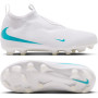 Nike Phantom 6 High Academy Gras / Kunstgras Voetbalschoenen (MG) Kids Wit Turquoise