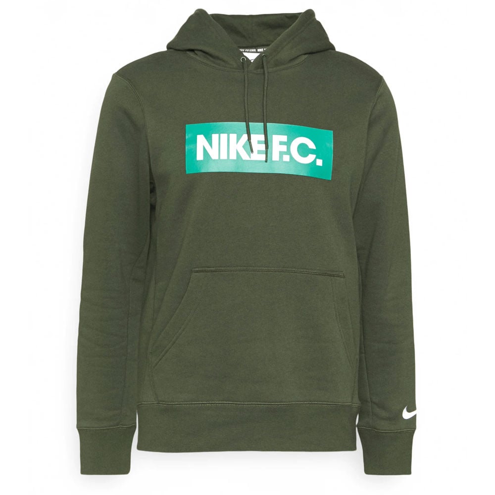 Nike F.C. Essential Fleece Hoodie Donkergroen Wit