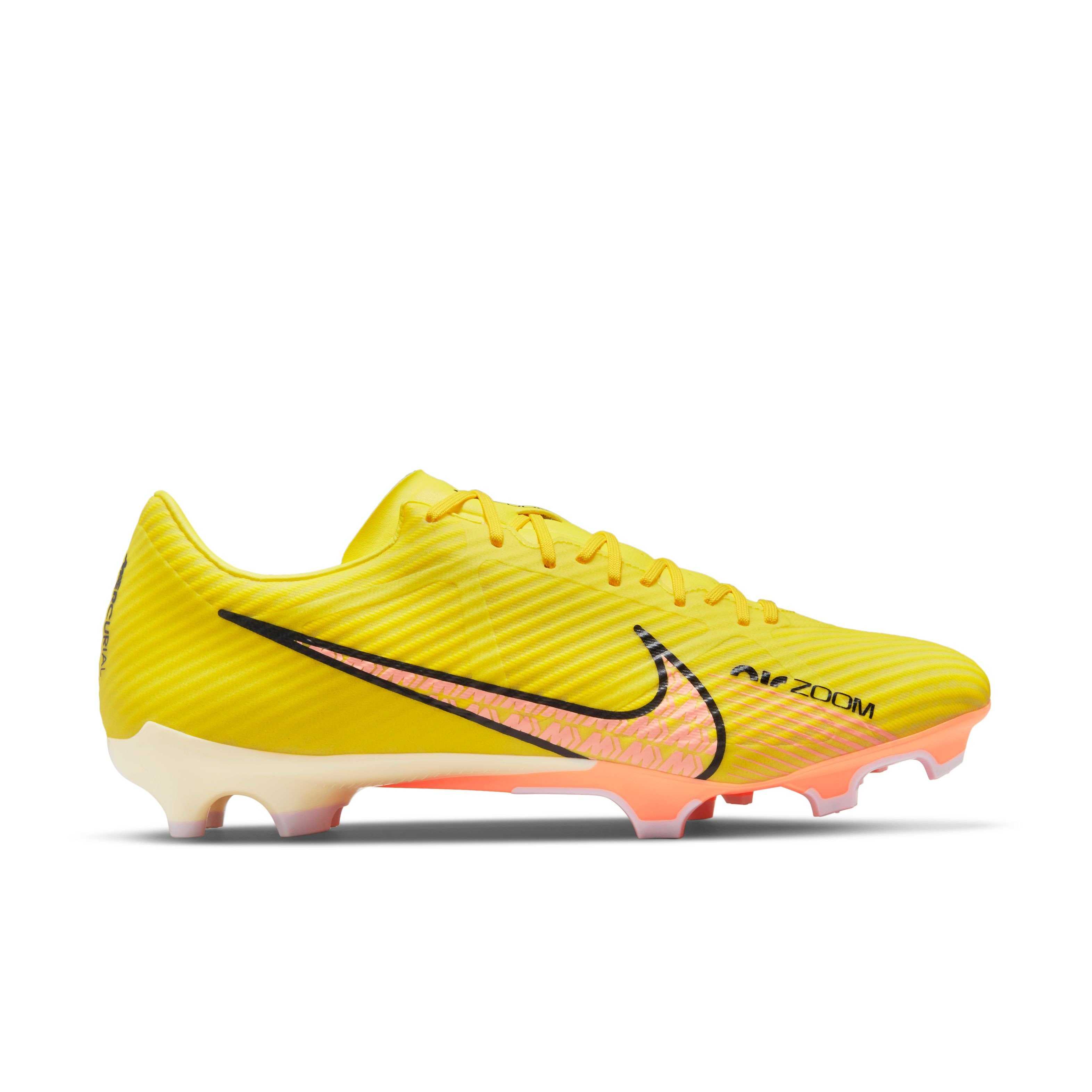 Nike Zoom Mercurial Vapor 15 Academy Gras/Artificial Grass Football Shoes  (MG) Yellow Black Orange 