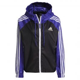 adidas BSC 3-Stripes Windjack Dames Zwart Blauw