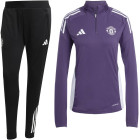 adidas Manchester United 1/4-Zip Tracksuit 2025-2026 Women Purple Black White
