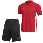 Nike Academy 25 Polo Trainingsset Rood Zwart Wit