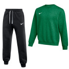 Nike Park 26 Fleece Crew Jogging Suit Dark Green Black