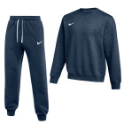 Nike Park 26 Fleece Crew Jogging Suit Dark Blue White