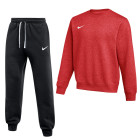 Nike Park 26 Fleece Crew Jogging Suit Red Black