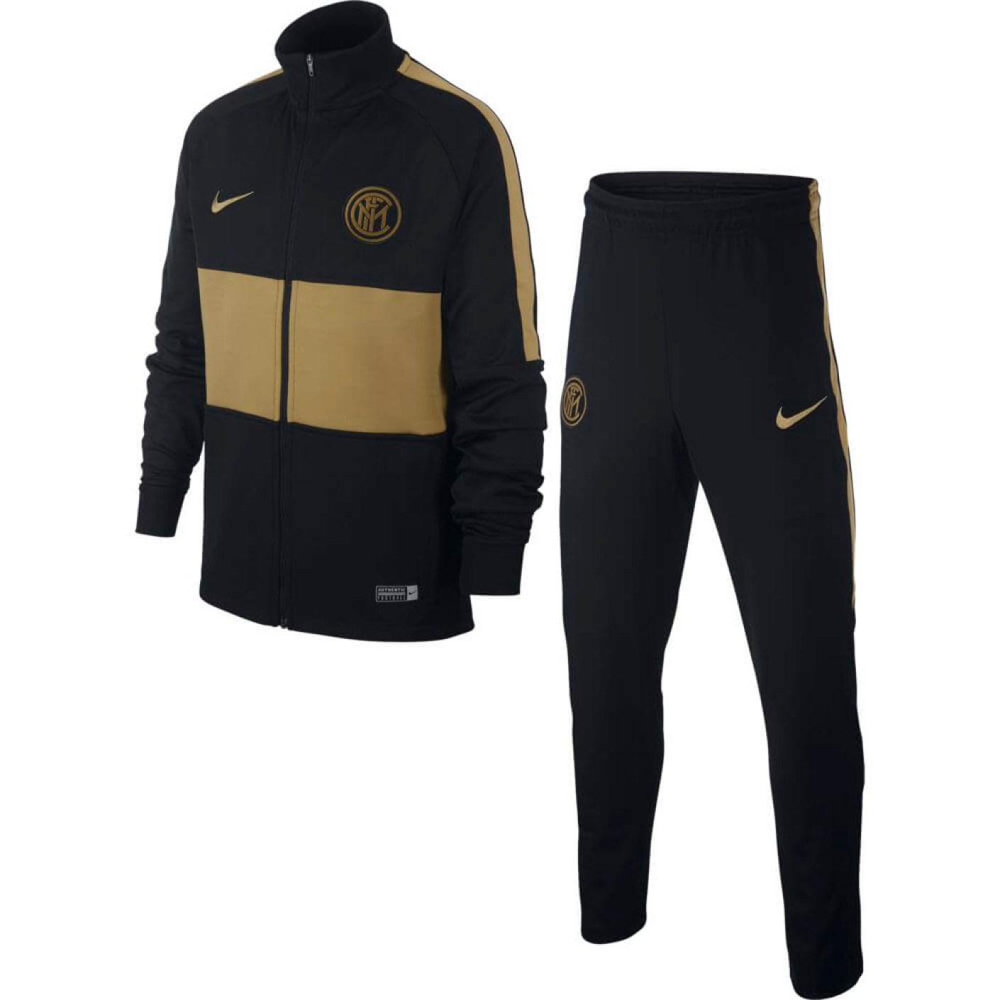 Nike Inter Milan Dry Strike Trainingspak 2019-2020 Kids Zwart Goud