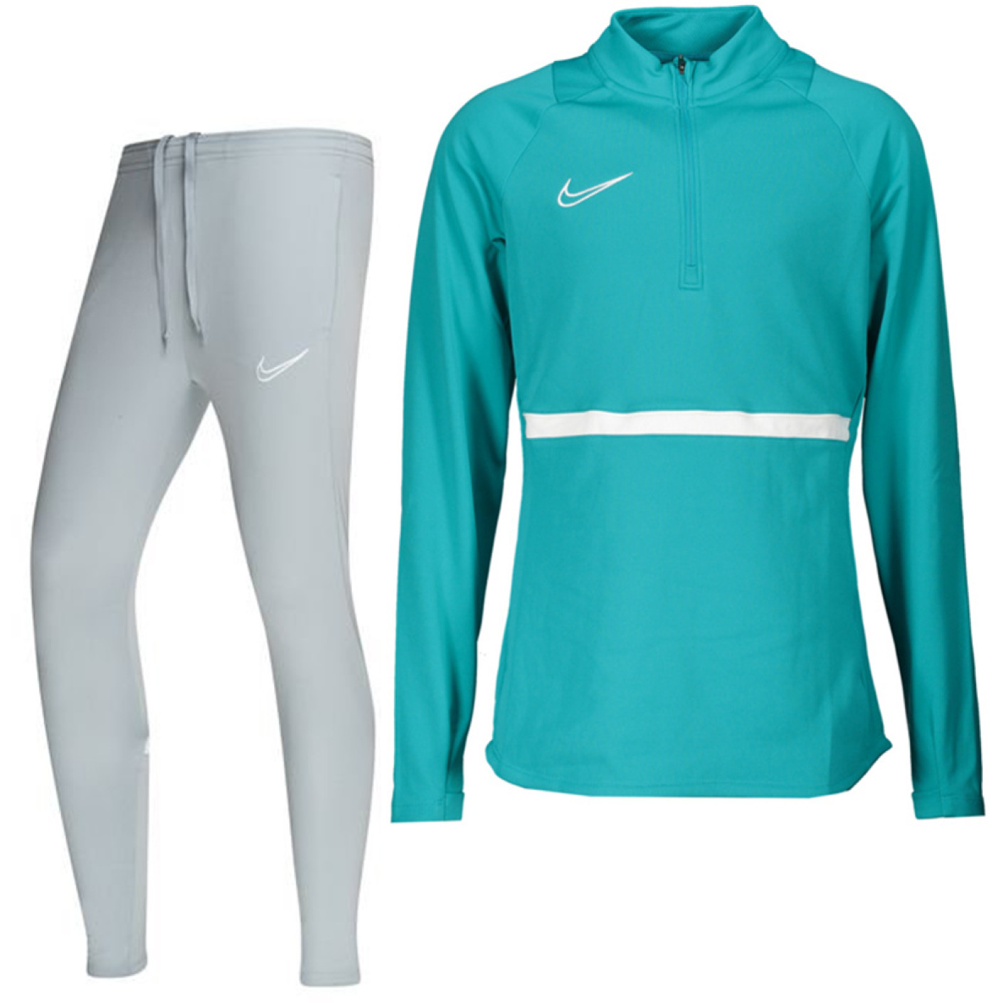 Nike Academy 21 Drill Trainingspak Dames Turquoise Lichtgrijs
