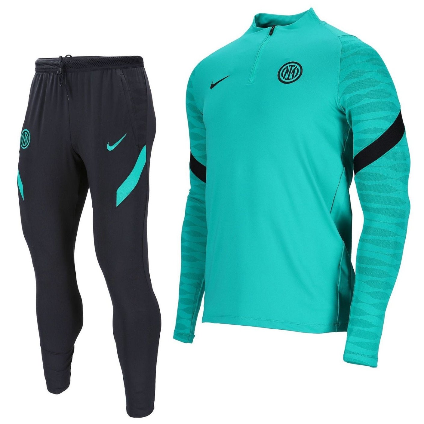 versneller Wortel afstand Nike Inter Milan Strike Drill Trainingspak 2021-2022 Turquoise Zwart
