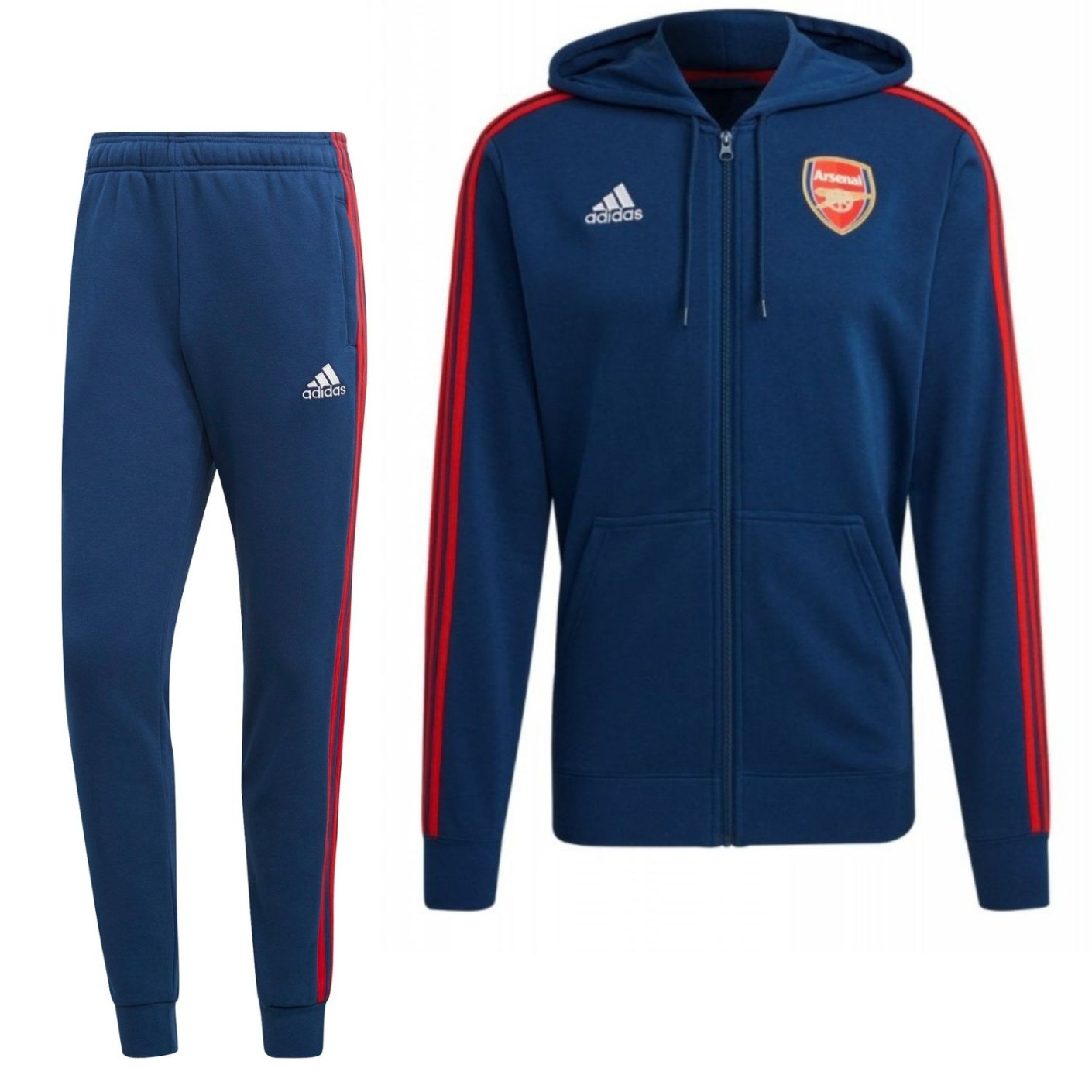 adidas Arsenal 3S Full-Zip Hoodie Trainingspak 2021-2022 Blauw