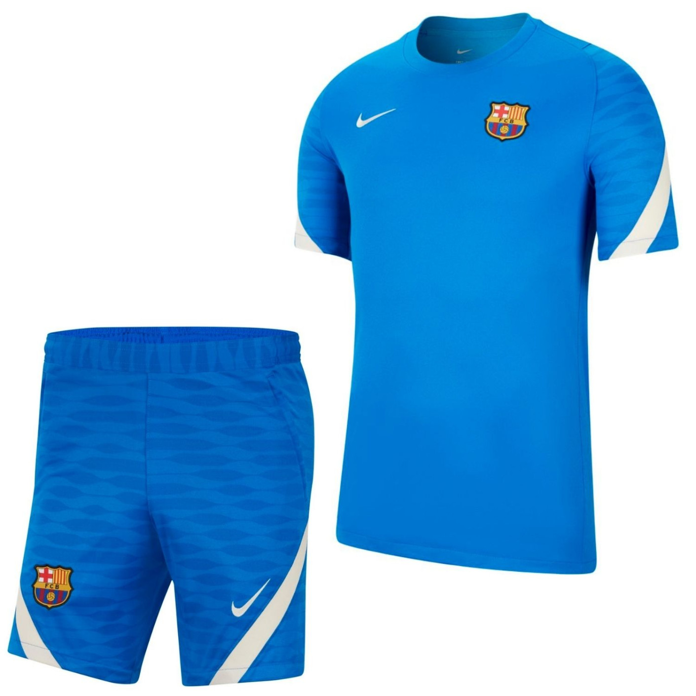 Nike FC Barcelona Strike Trainingsset 2021-2022 Blauw Lichtgrijs