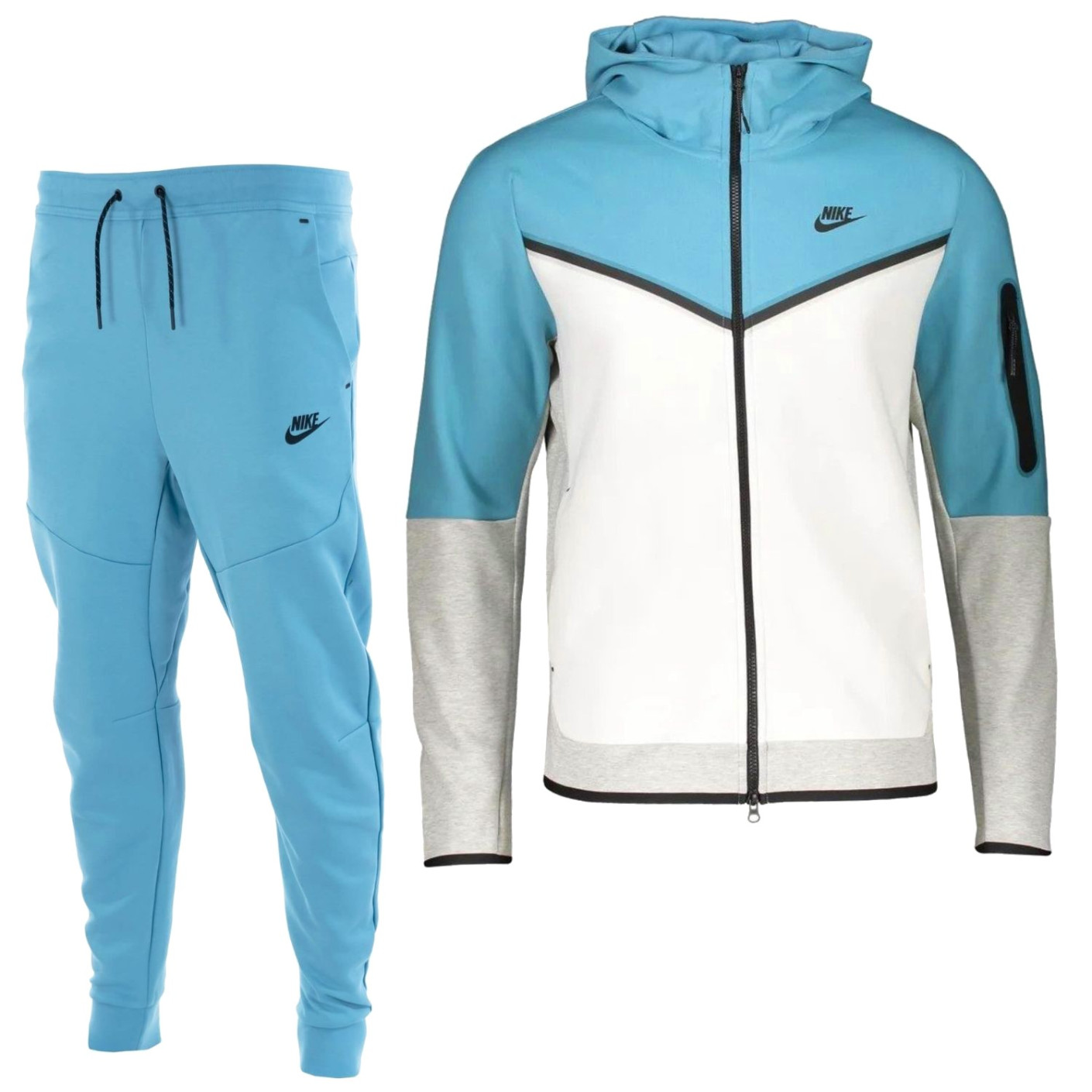 Nike Fleece Trainingspak Lichtblauw Wit