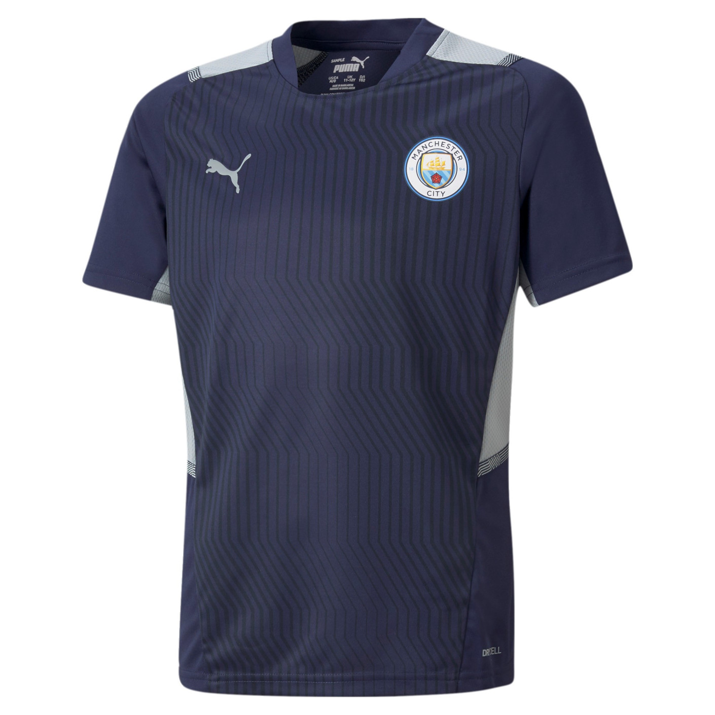 PUMA Manchester City Trainingsshirt 2021-2022 Kids Donkerblauw Zwart