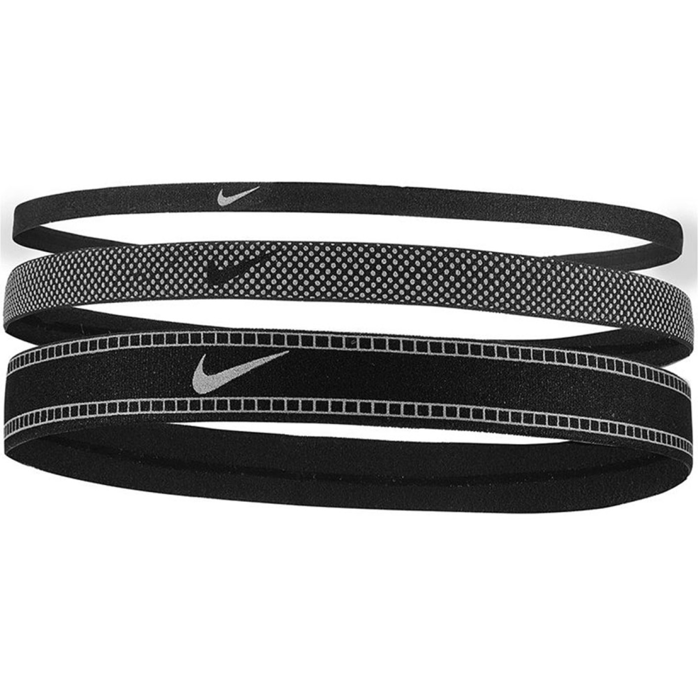 Nike Hoofdbanden Reflecterend 3 Stuks Zwart Zilver Zwart