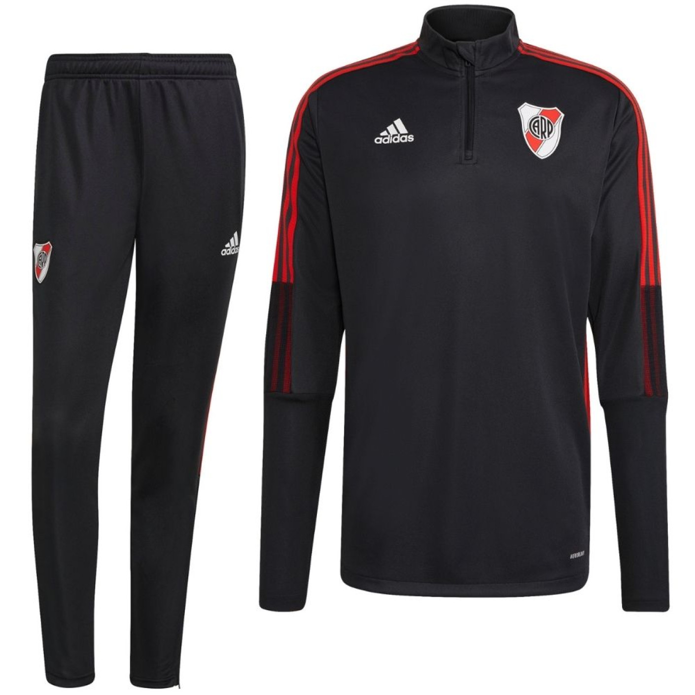 adidas River Plate Trainingspak 2021-2022 Donkergrijs Rood