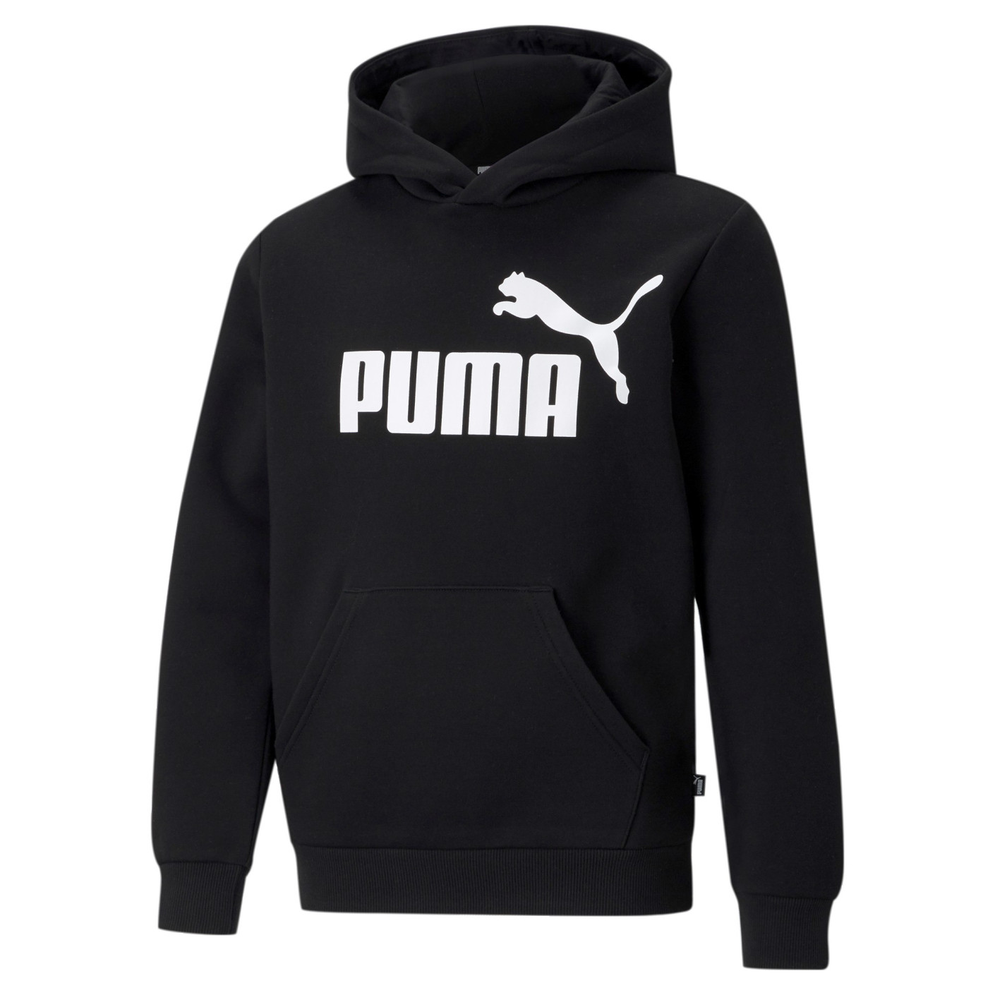 PUMA Essential Big Logo Fleece Hoodie Kids Zwart Wit