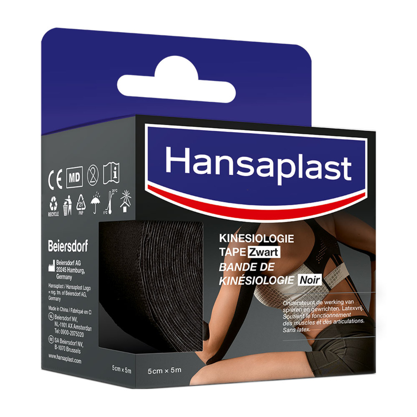 Hansaplast Kinesiologie Tape Zwart 5cm x 5m