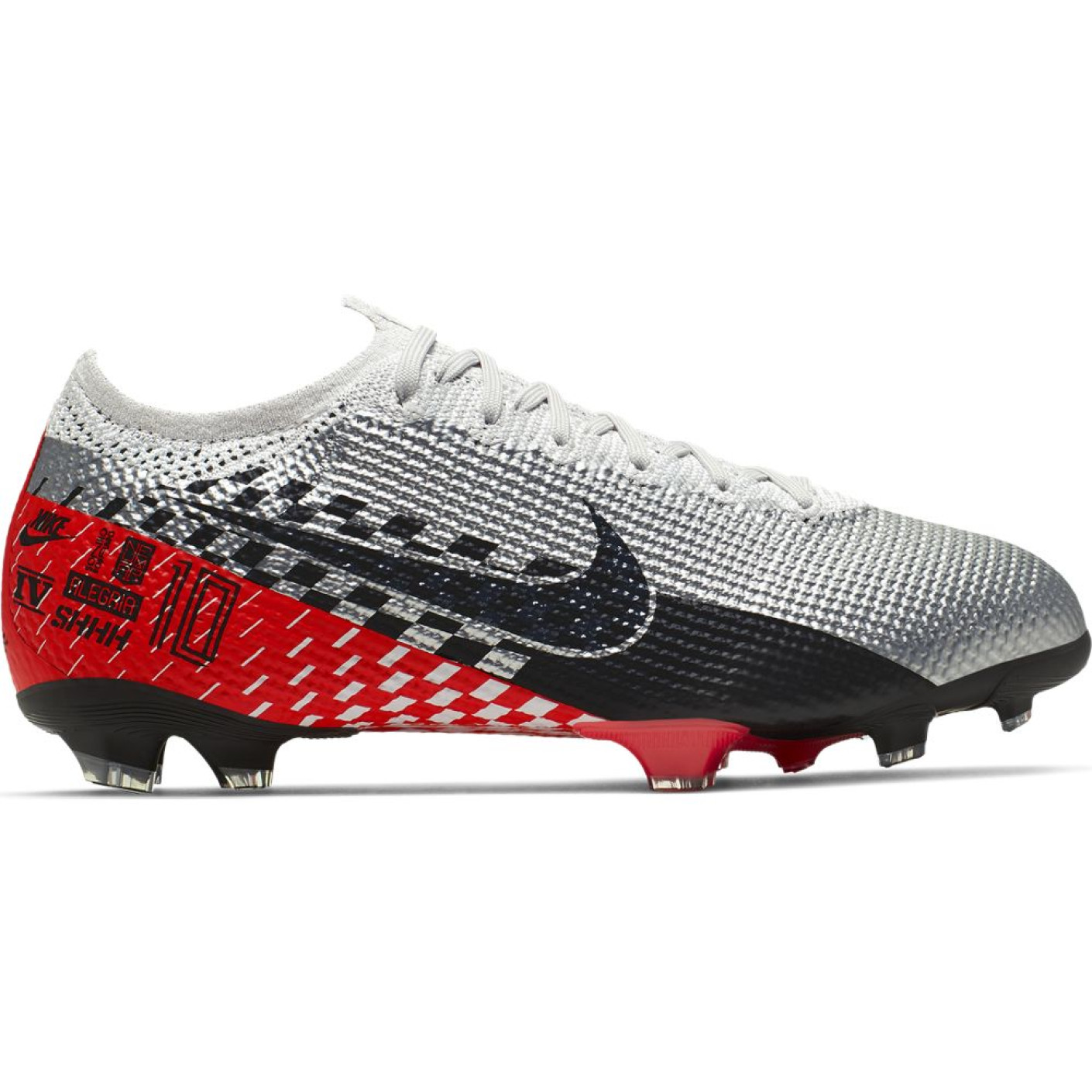 Nike Mercurial Vapor 13 ELITE Neymar jr. Gras Voetbalschoenen (FG) Kids  Chrome Zwart Rood