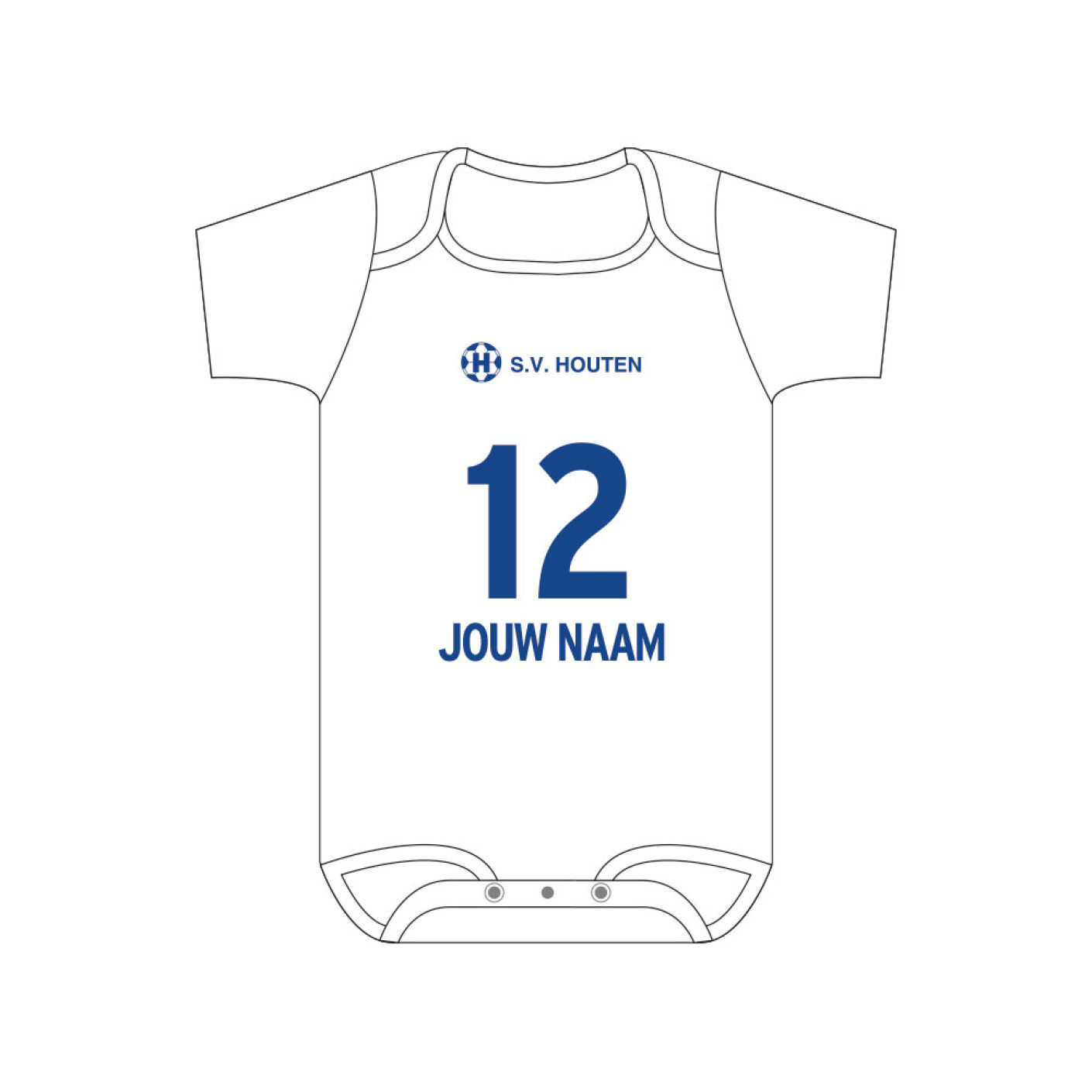 S.V. Houten rompertje 62-68  gepersonaliseerd