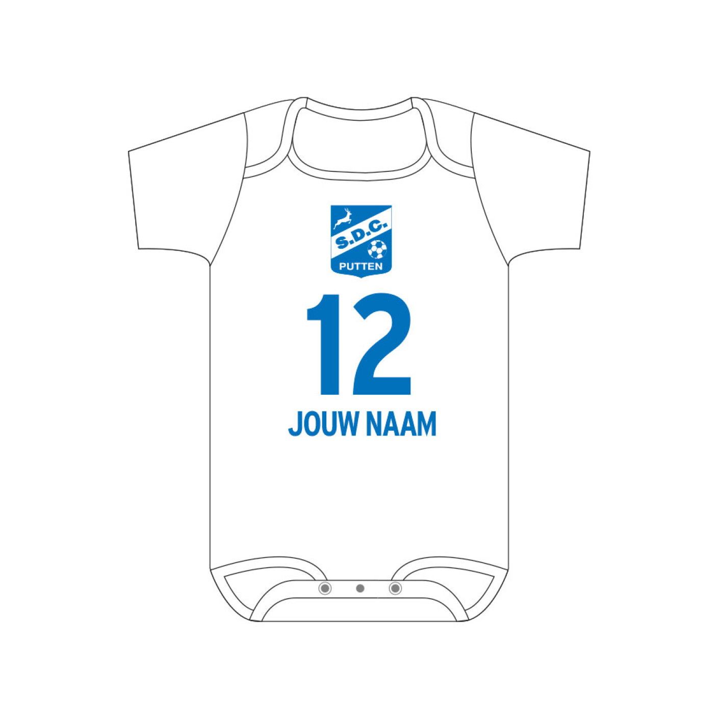 SDC Putten rompertje 62-68 gepersonaliseerd