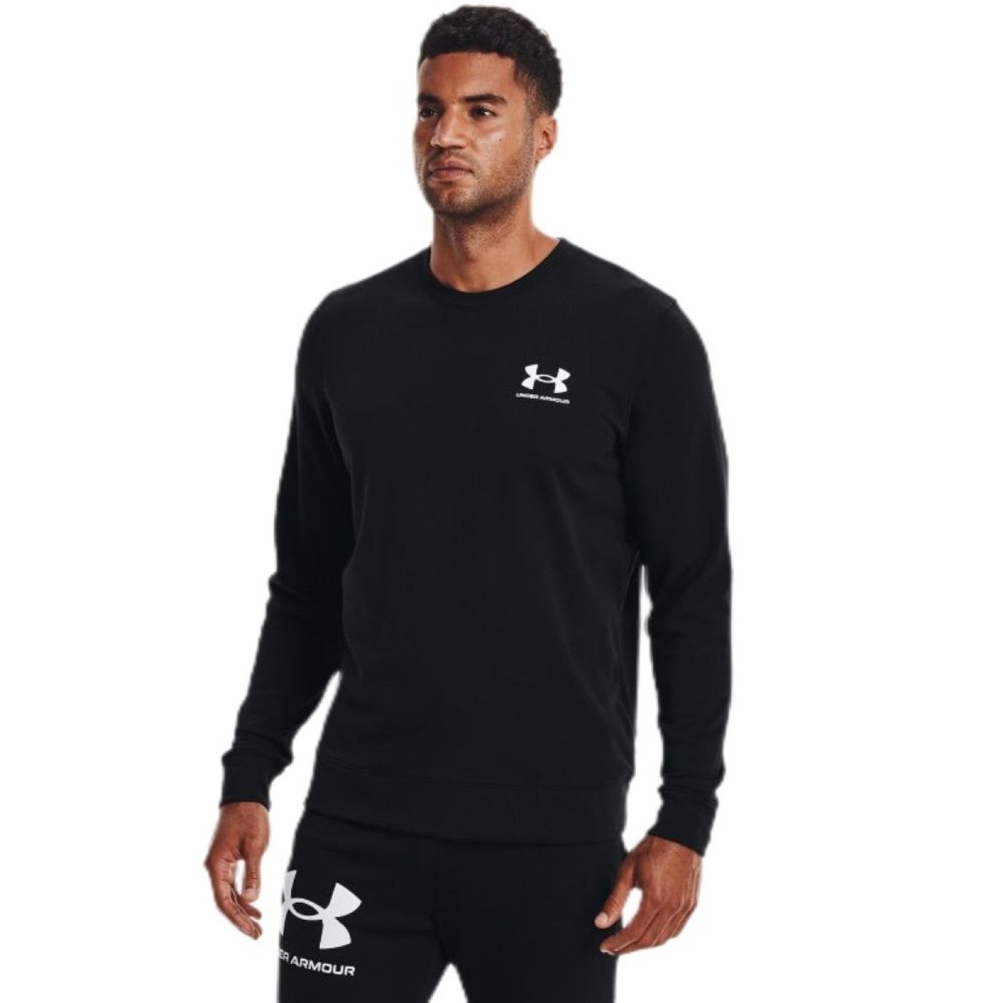Under Armour Rival Terry LC Crew Sweater Zwart