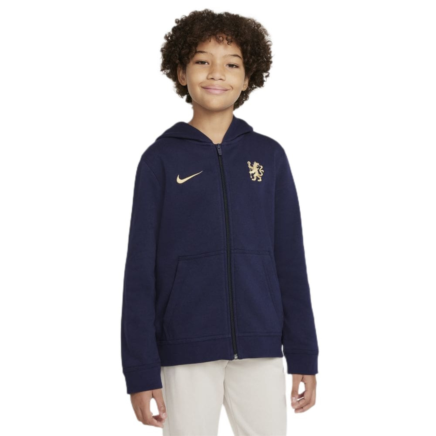 Nike Chelsea Vest 2021-2022 Kids Donkerblauw Goud