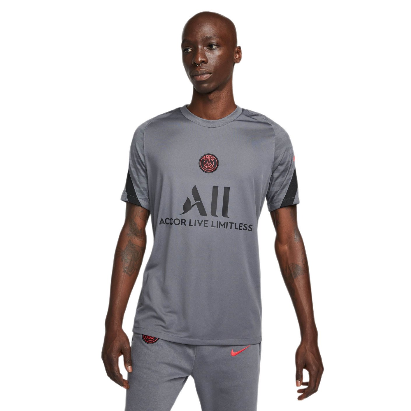 Nike Paris Saint Germain Strike Trainingsshirt 2021-2022 Donkergrijs Zwart Rood
