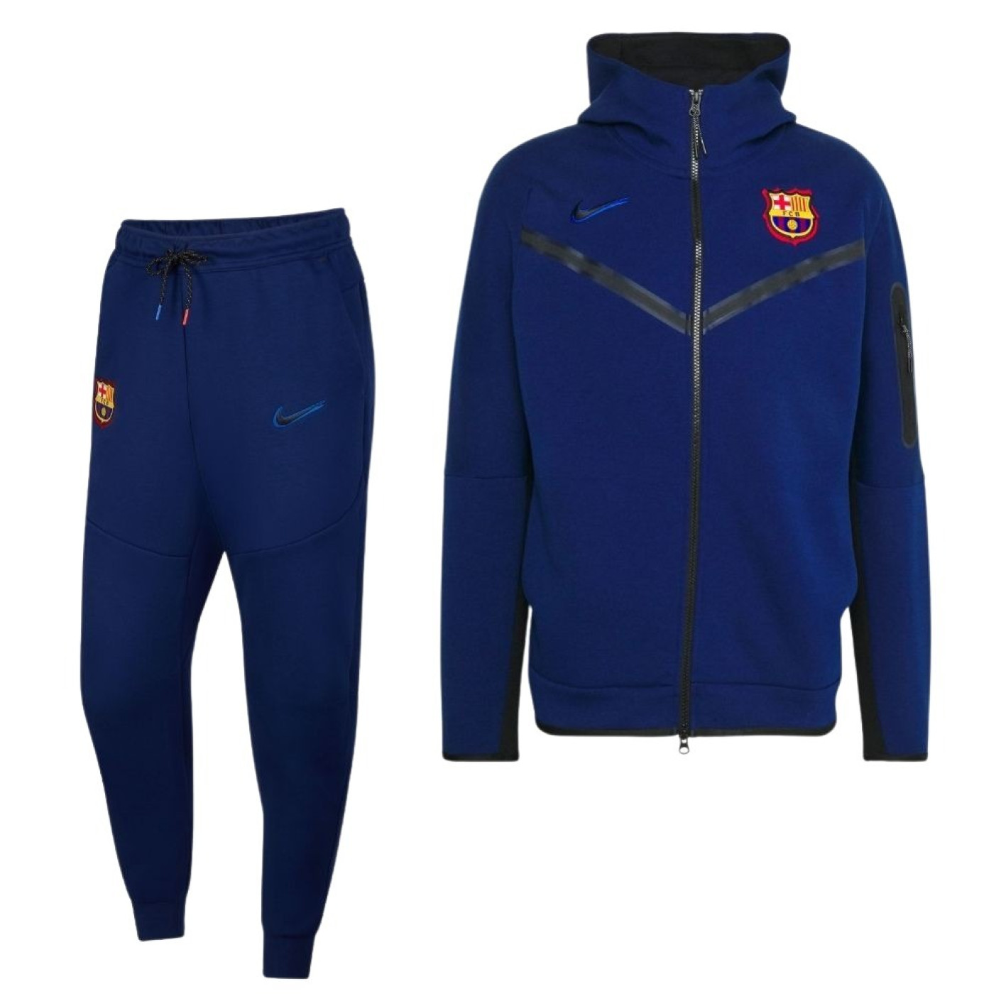 rommel Haalbaarheid filosofie Nike FC Barcelona Tech Fleece Trainingspak 2021-2022 Donkerblauw Zwart