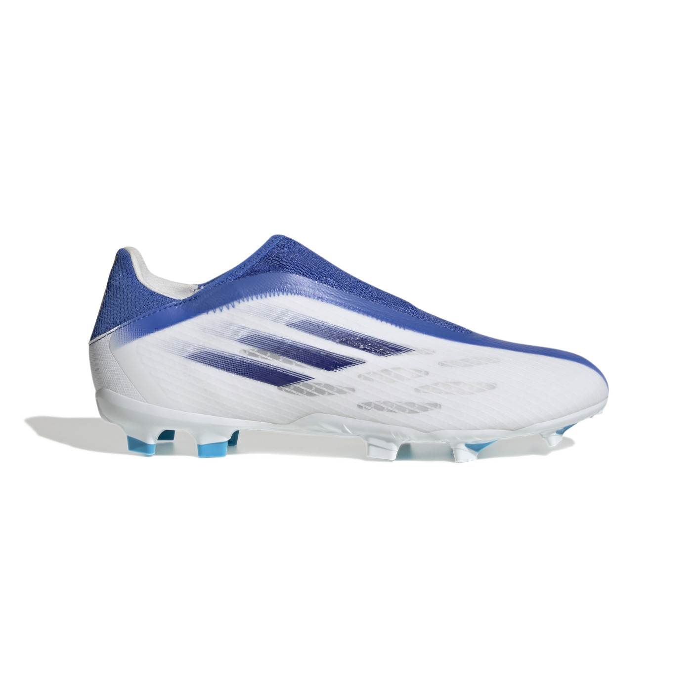 Voorman hemel Faculteit adidas X Speedflow.3 Veterloze Gras Voetbalschoenen (FG) Wit Blauw