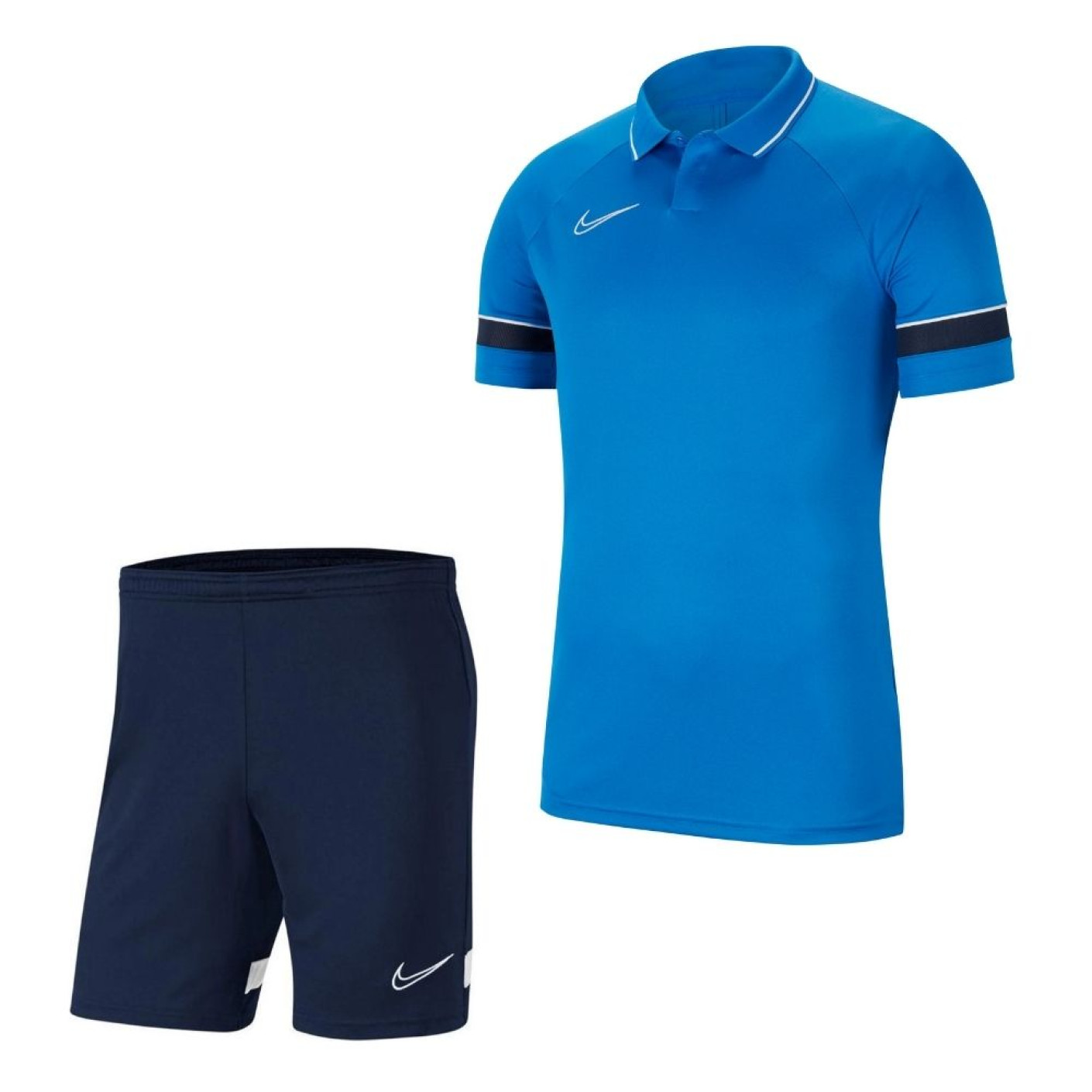 Nike Dri-Fit Academy 21 Polo Trainingsset Royal Blauw