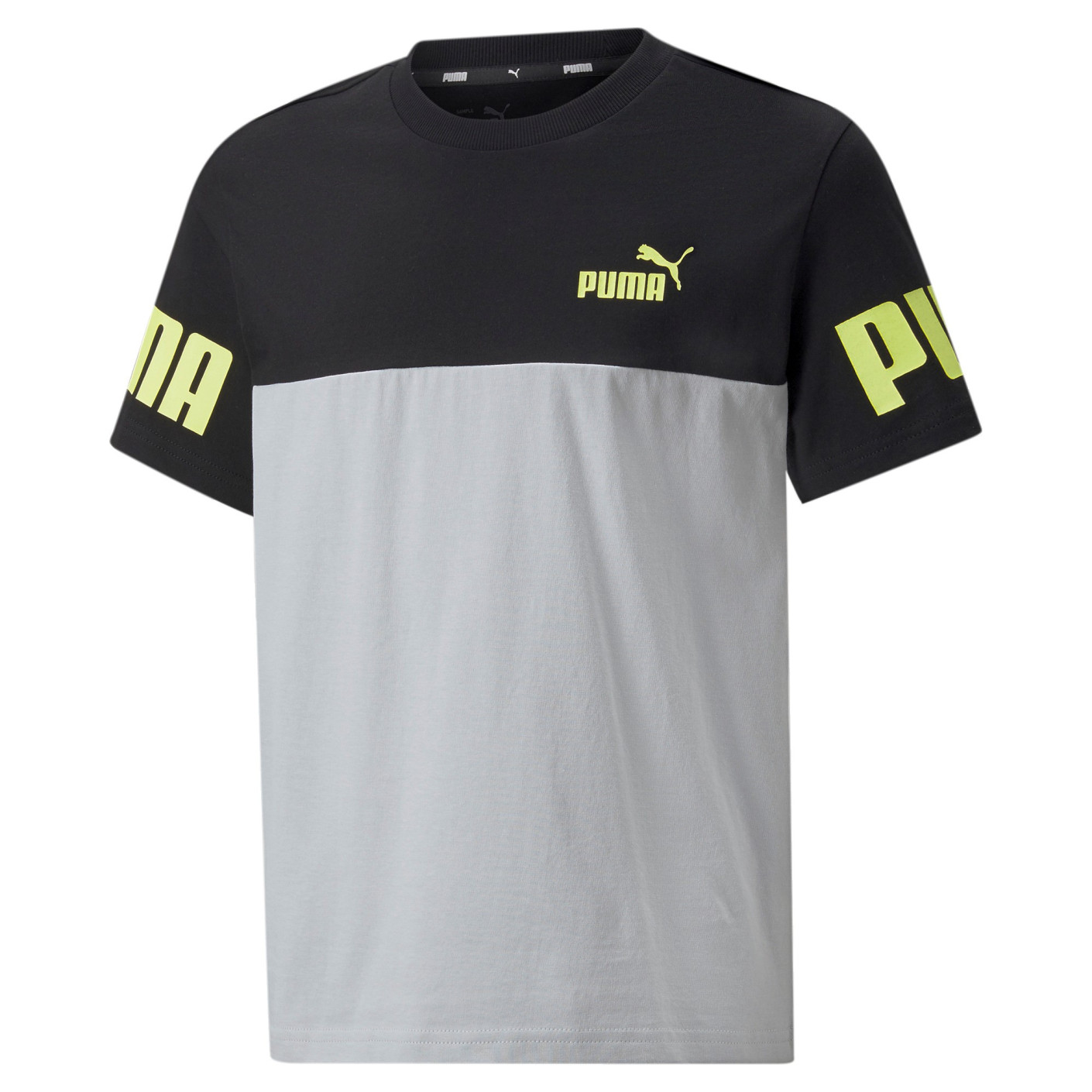 PUMA Power T-Shirt Kids Lichtgrijs Zwart
