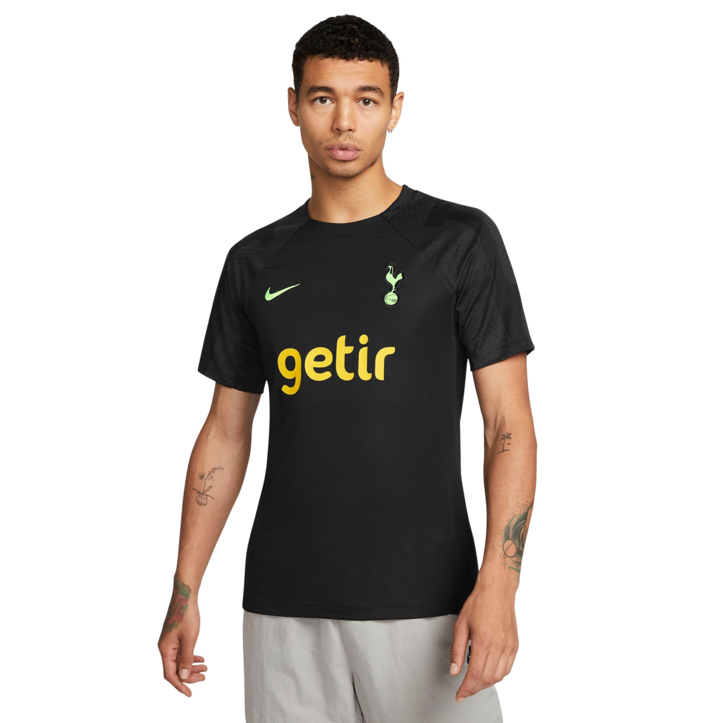 Nike Tottenham Hotspur Strike Trainingsshirt 2022-2023 Zwart Neon Geel