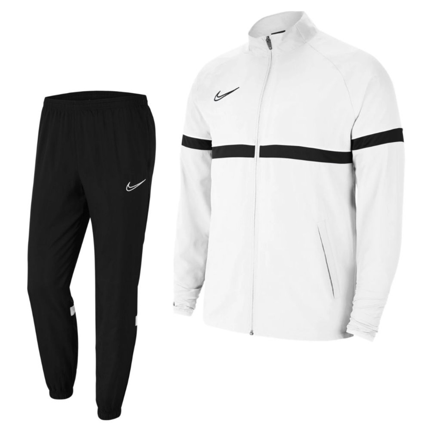 Arbeid Moederland Luidspreker Nike Dri-Fit Academy 21 Woven Trainingspak Wit Zwart